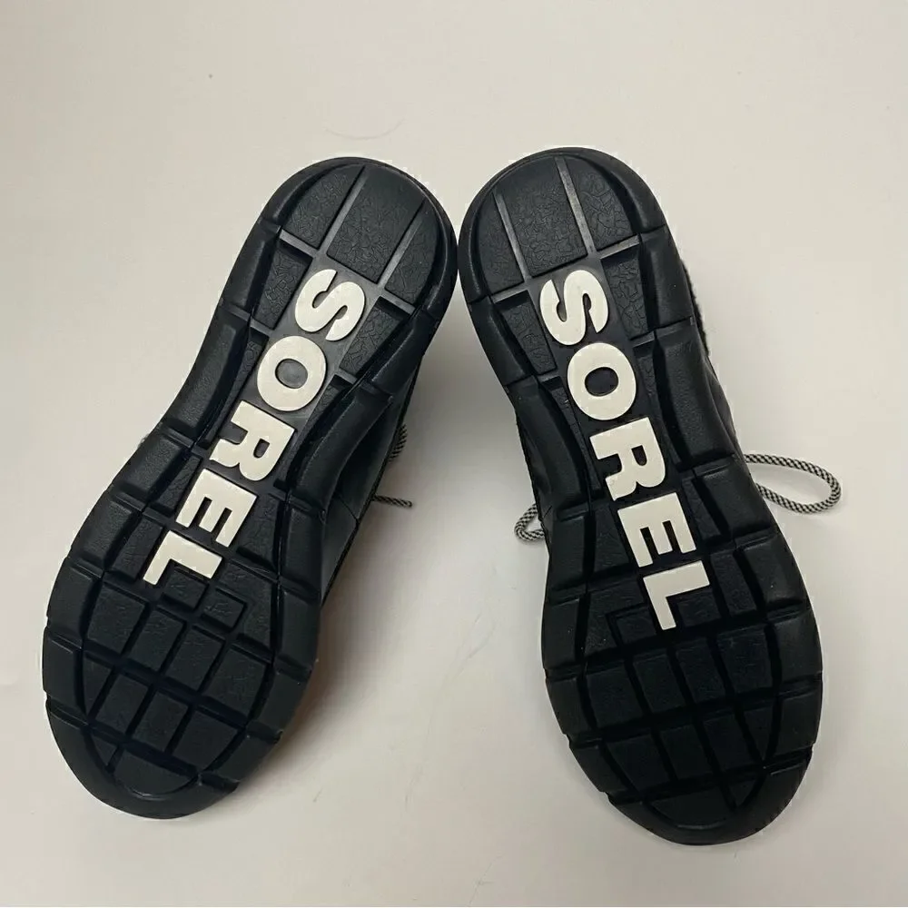 Sorel Joan Explorer Carnival Sneaker Boots Black White 9.5